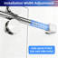 Porte de douche à panneau simple sans cadre avec cadre en acier inoxydable chromé et verre trempé de 3/8 po de l 74 à 78 po x H 76 po-129420275