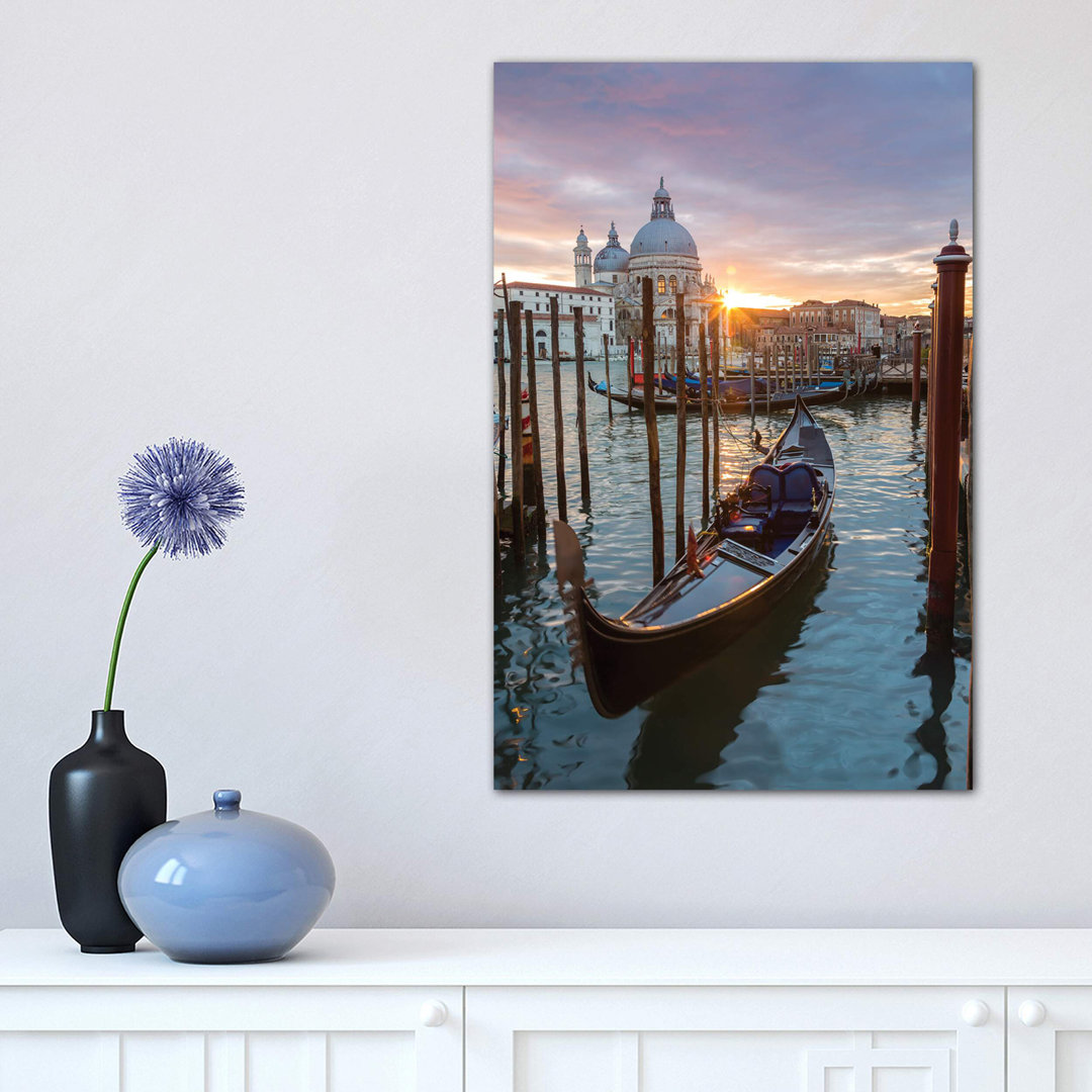 Gondola At Sunset, Venice by Matteo Colombo - Wrapped Canvas Print