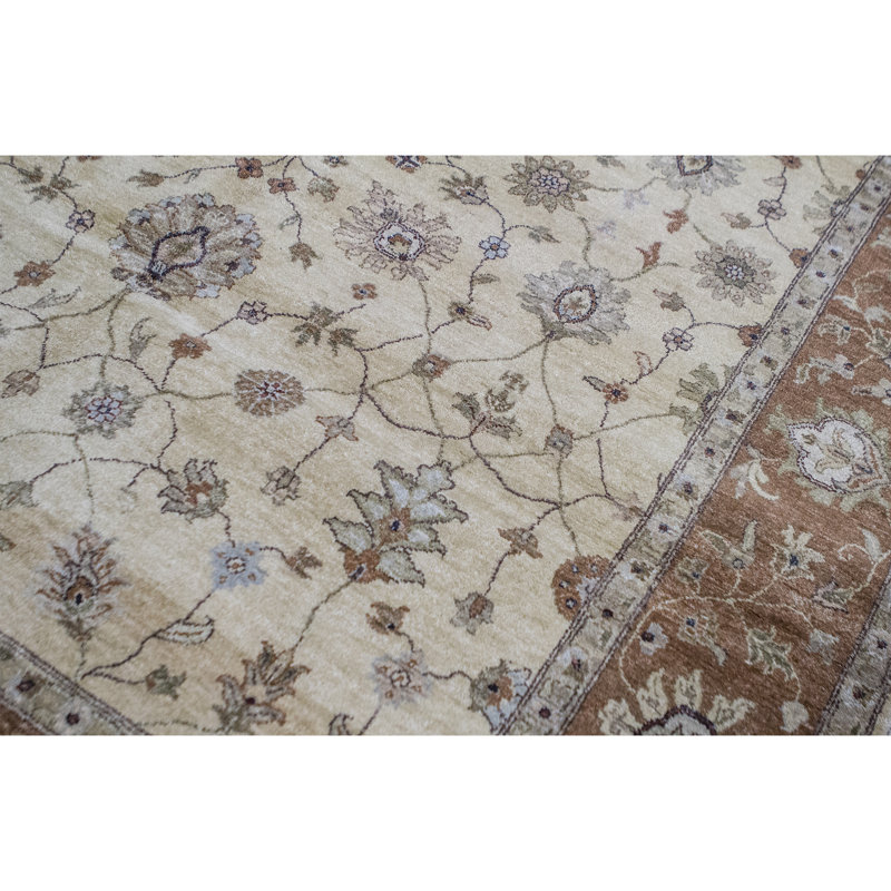Tapis doré et doré de haute qualité noué à la main