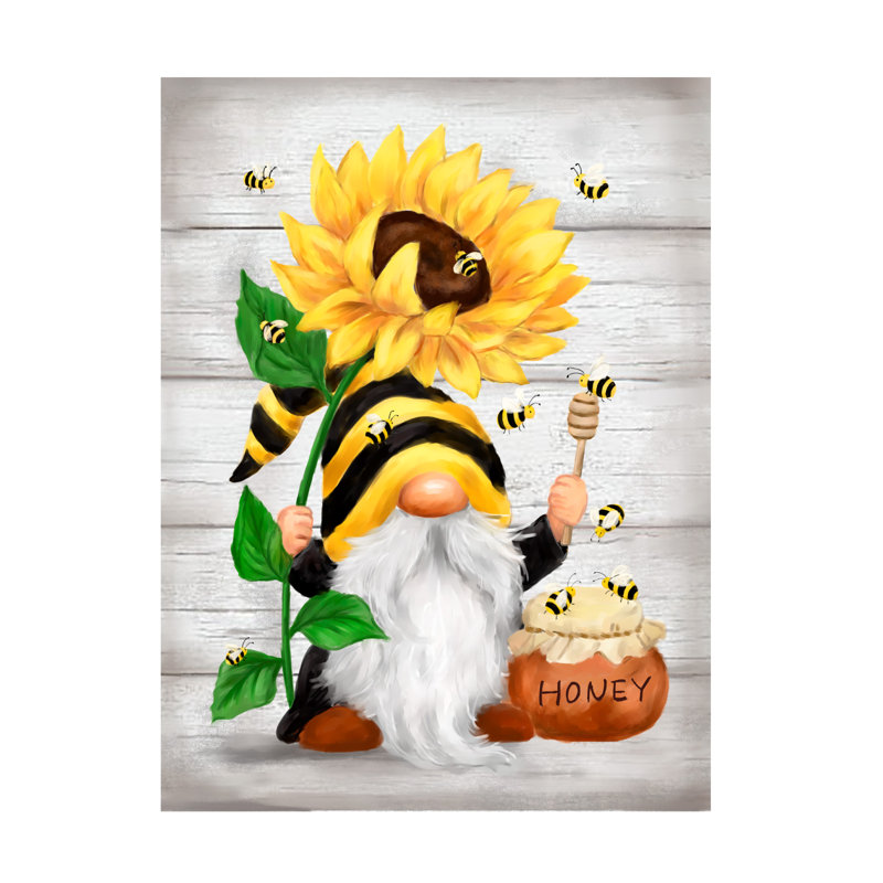 Art sur toile, ginome bolognaise avec un tournesol, H 35 po x l 47 po