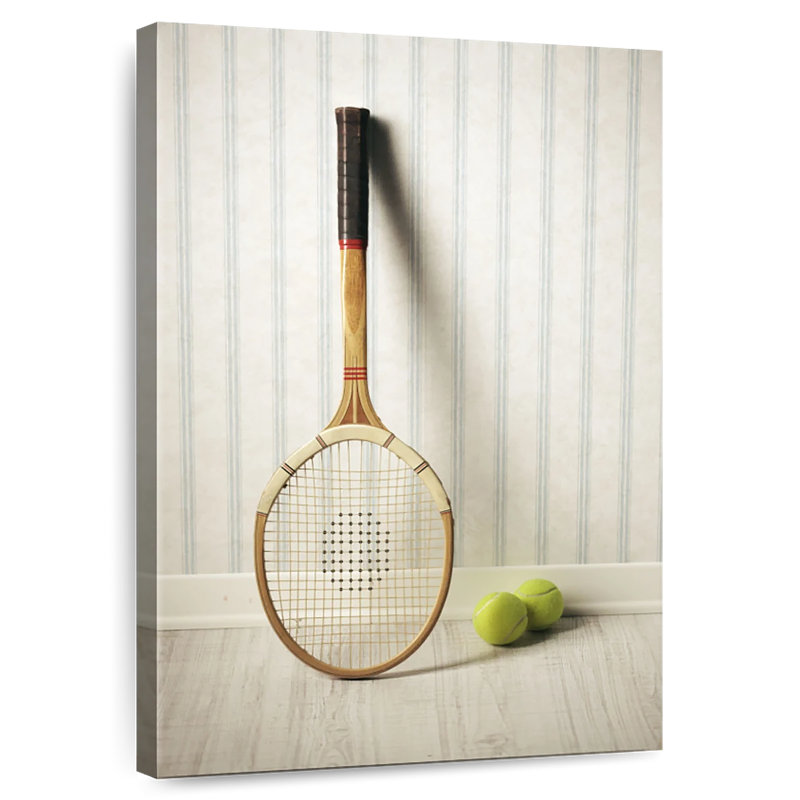 Raquette de tennis avec balles, H 30 po x l 20 po