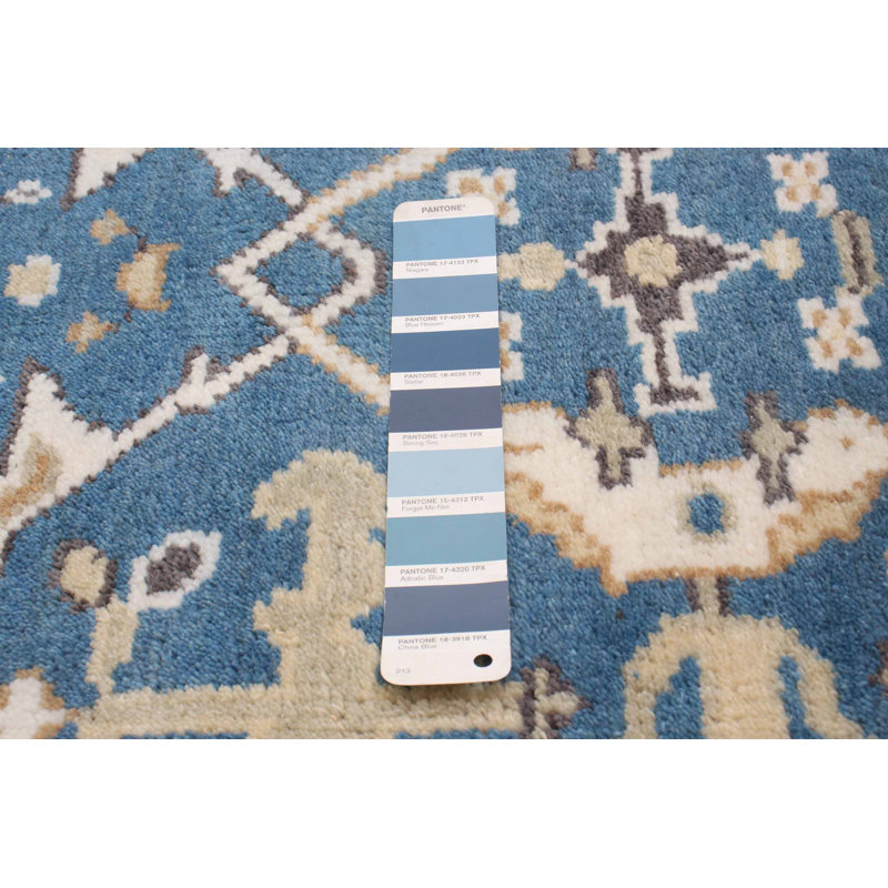 Tapis de couloir bleu foncé en laine New Age 2 pi 7 po x 9 pi 7 po Nallely