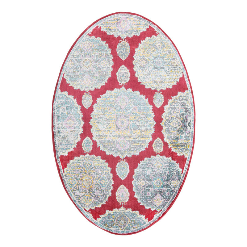 Paragon Floral Indoor Rug, Oval 5'5" x 8'
