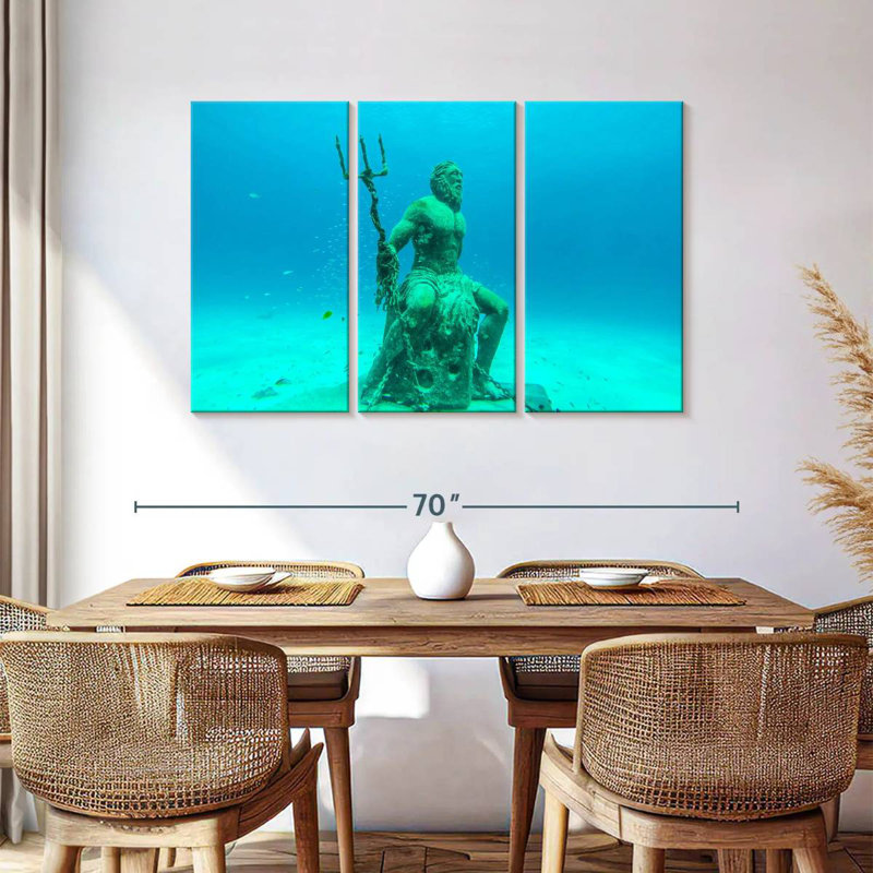 Kelan Sunken Poseidon Statue, 36" H x 57" W