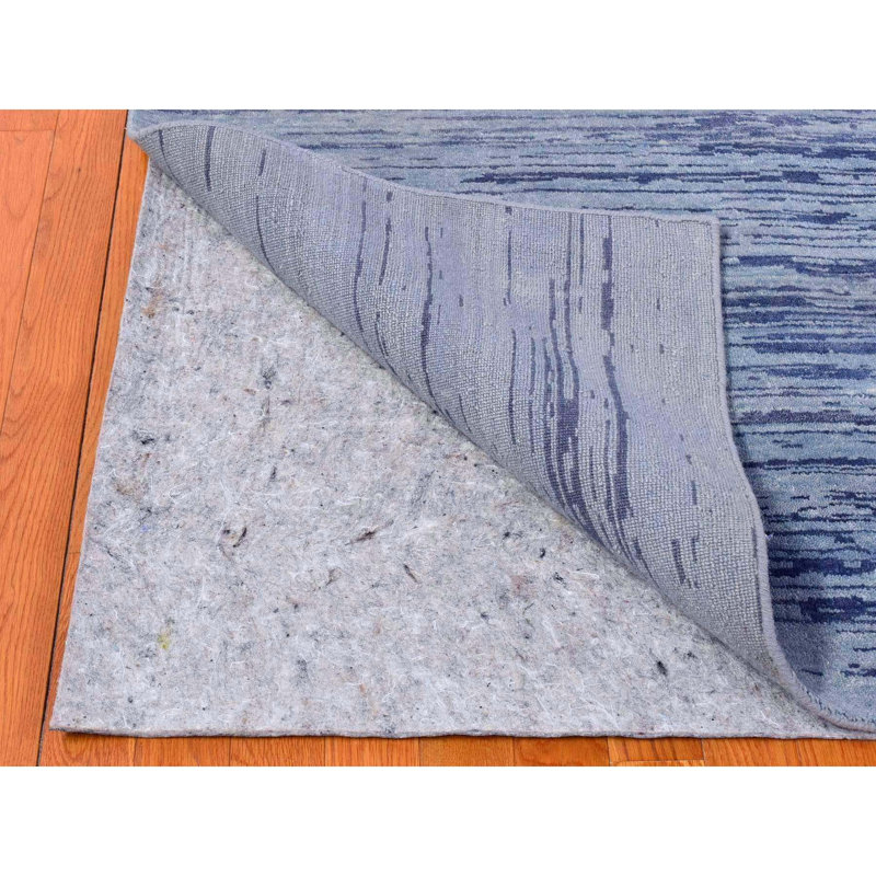 Tapis oriental bleu en laine noué à la main surdimensionné 14 pi 1 po x 18 pi Sh66847
