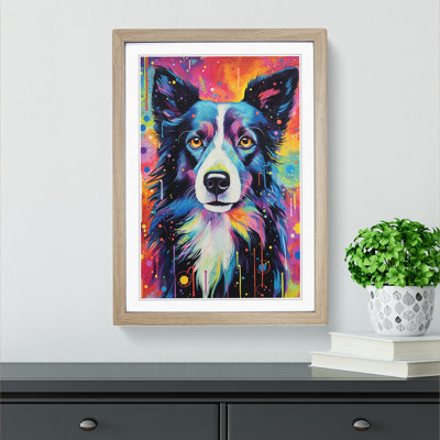 Border Collie Tachisme - Framed Print