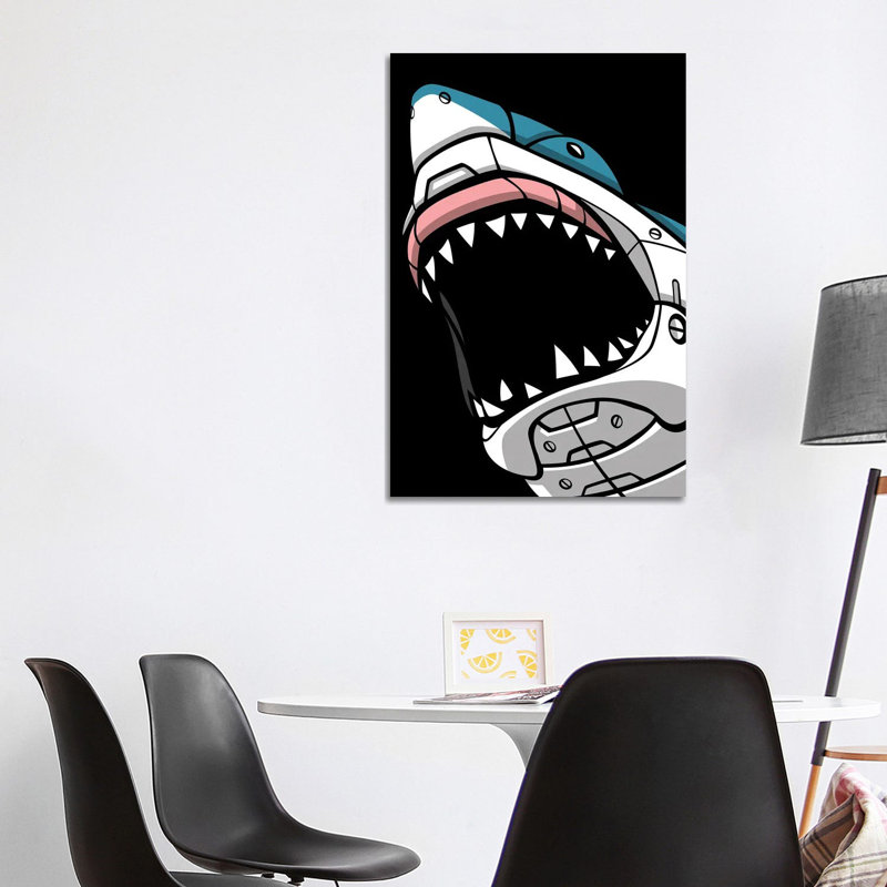Mechanic Shark by Alberto Perez - Wrapped Canvas Print, 101.6 cm H x 66.04 cm W x 1.91 cm D
