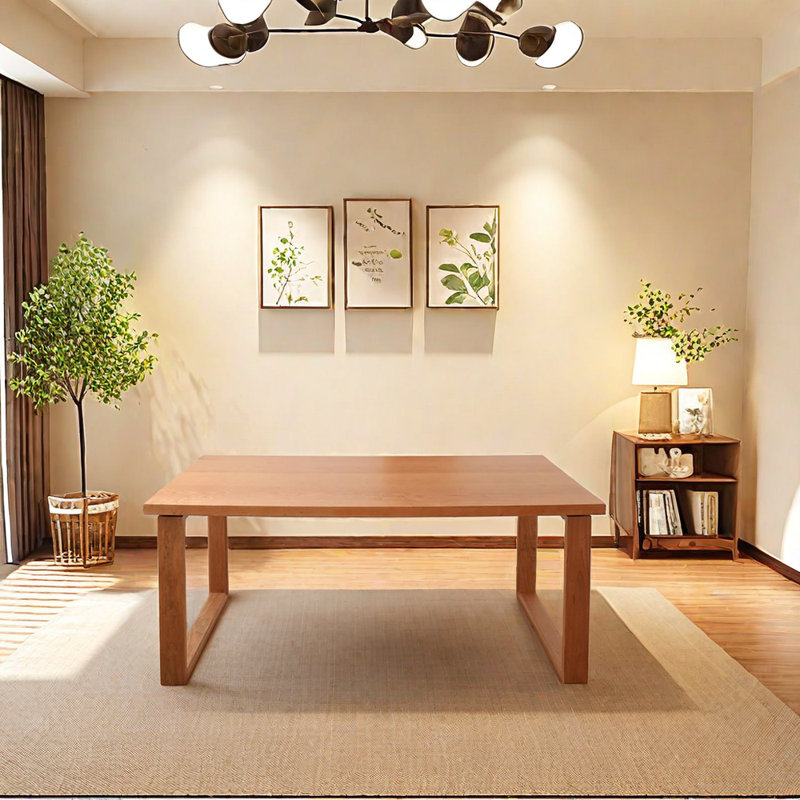 Tammitha Cherry Solid Wood Dining Table, 29.52"H x 70.86"L x 33.46"W