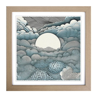 Cloudy Sky Op Art - Framed Print