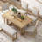 6-Piece Retro Dining Table Set For 6, 60 Inch Wood Kitchen Table And Chairs With Bench, Trestle Base Design For Elegant Dining, Dining Table Set-28575205