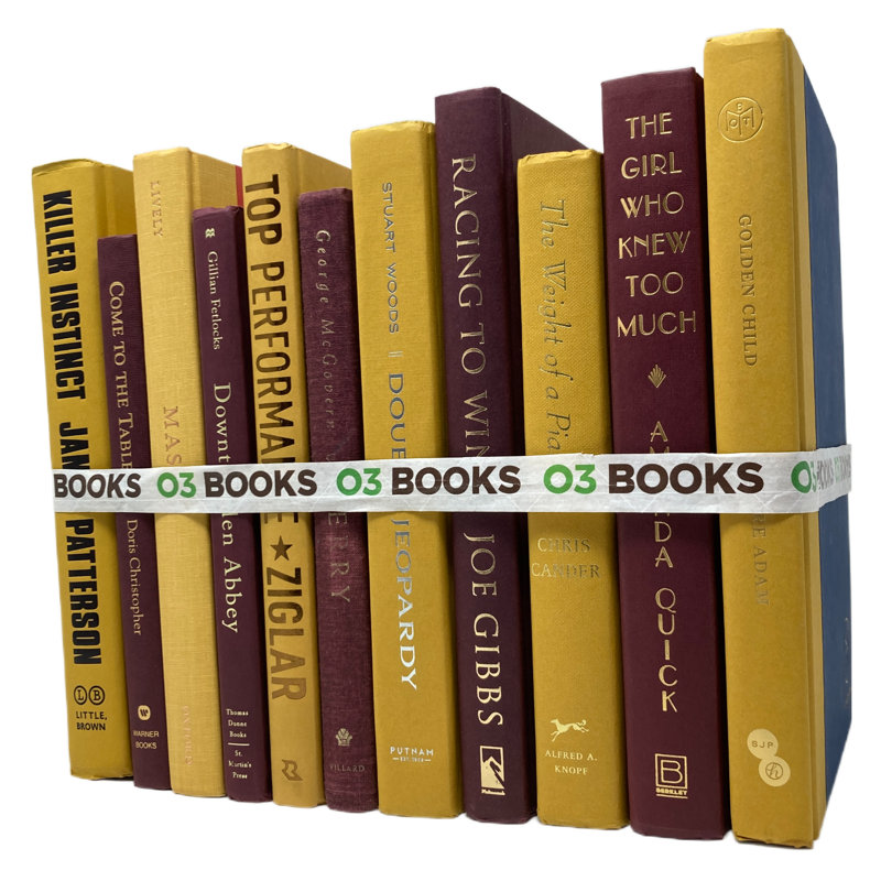 Decorative Books, Burgundy/Yellow