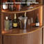 Armoire de bar 72,5 po de hauteur avec lumières DEL, rangement pour le vin et portes coulissantes Tambour-322832408