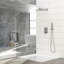 Pomme de douche double en nickel brossé - carré de 10 pouces avec nettoyage facile, buse et douchette pour une douche à pluie murale hygiénique, installation d'installation-120997449