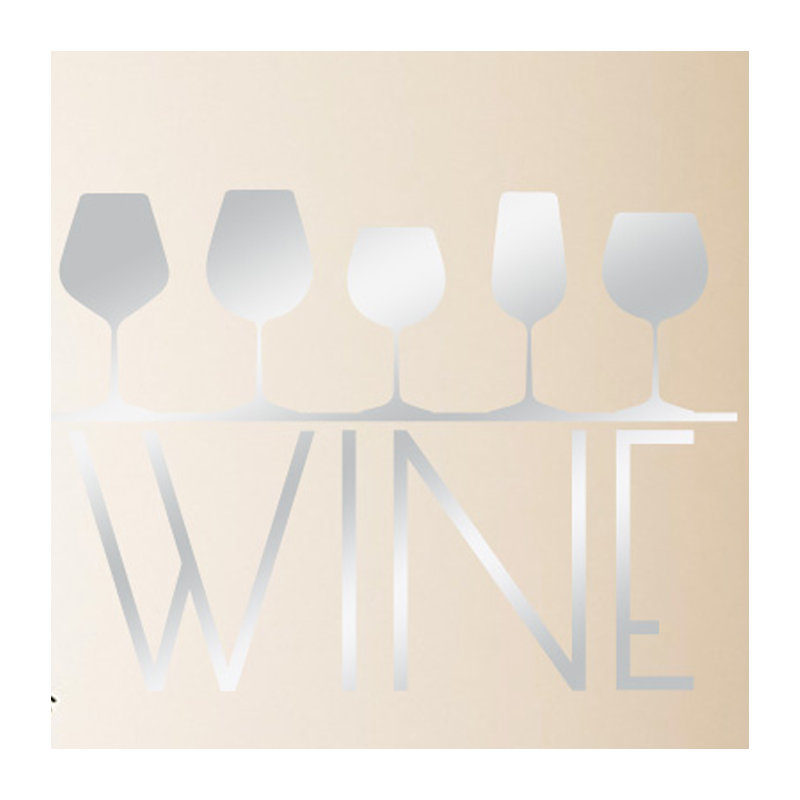 Food & Beverage Non-Wall Damaging Wall Decal, Large, Shiny Silver