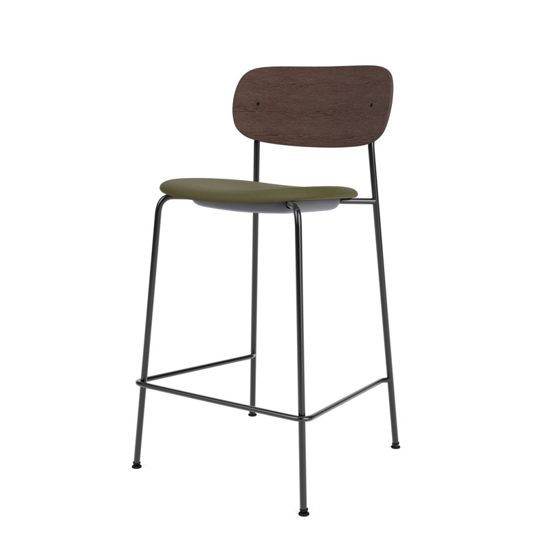 Co Upholstered Stool, Army/Brown