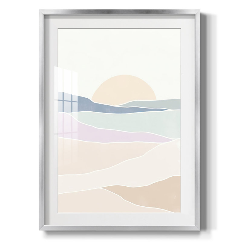 «Coastal Seas IV», reproduction encadrée, Papier avec cadre argenté, Blanc