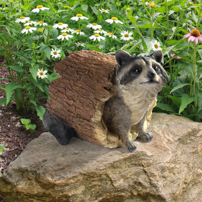 Raccoon Animals Weather Resistant UV Resistant Plastic Garden Statue