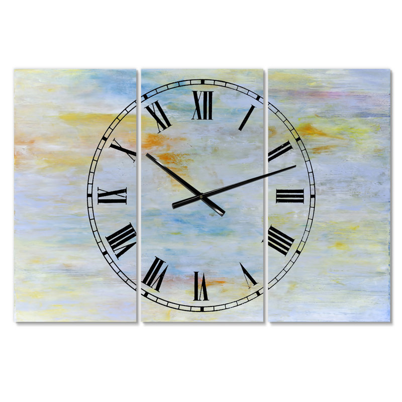 Horloge murale moderne surdimensionnée 3 panneaux