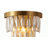 Transitional 1-Light Satin Brass Wall Sconce With Clear Hanging Crystals