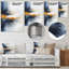 «Blue and Yellow Fluid Harmony», peinture abstraite II - art mural abstrait en métal-1019176429