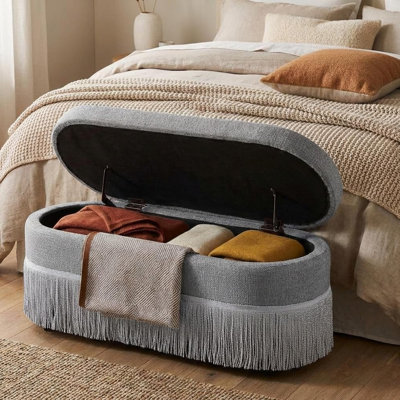 Banc en tissu avec fonction de rangement, tabouret multifonctionnel à l'entrée du salon et de la chambre à coucher.