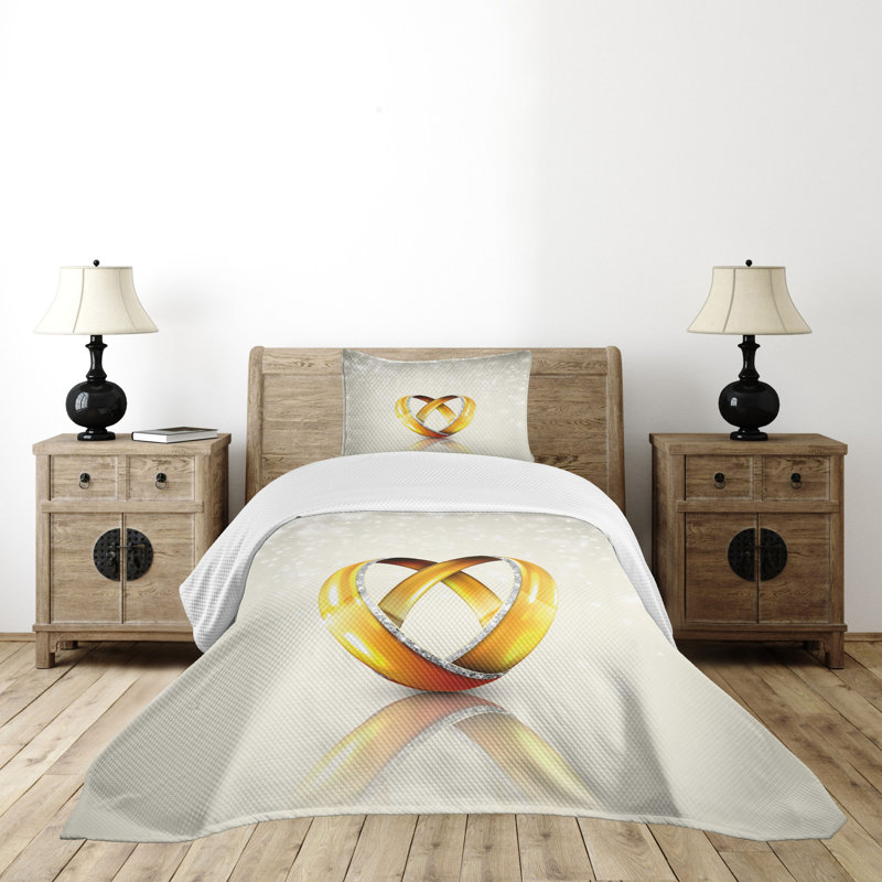 Twin White Polyester Kids Unisex Bedspread Set
