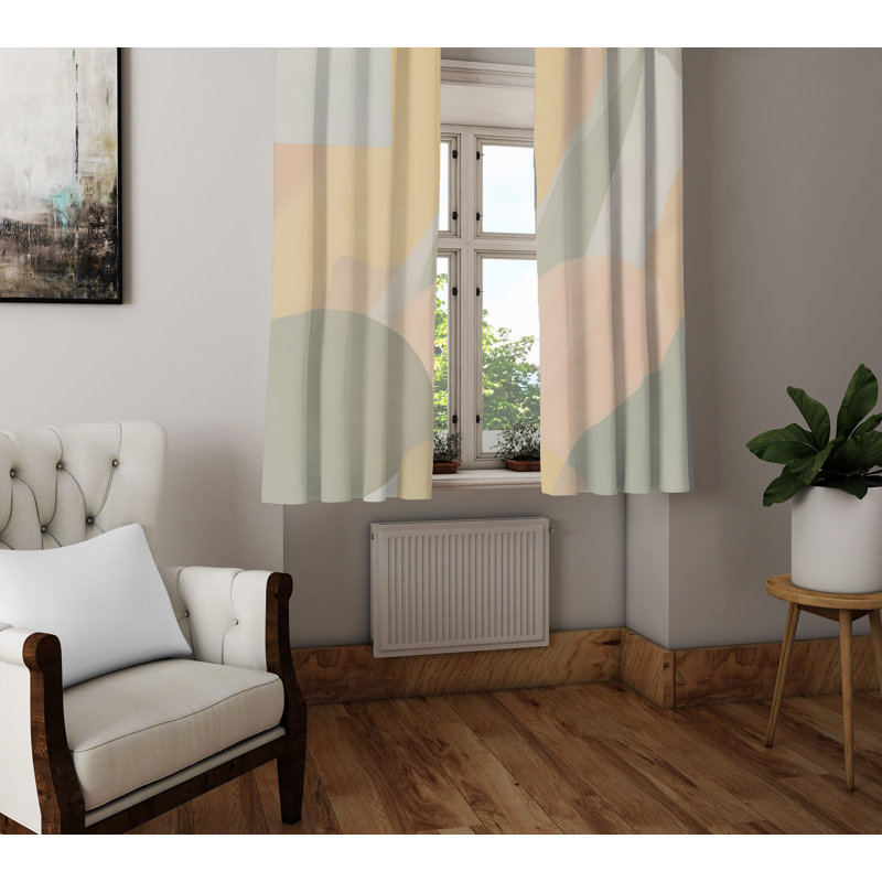 Paire de rideaux semi-transparents en polyester Dextra, L 56 po x L 78 po