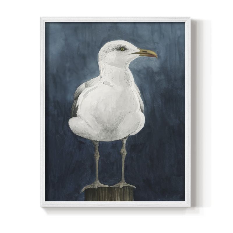 Night Gull I, reproduction encadrée - bois massif, H 11 po x l 9 po, Blanc