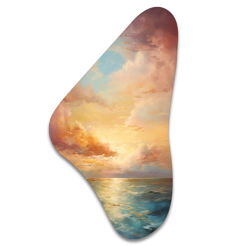 Osseo - art mural asymétrique en métal Sunset Boomerang, H 31 po x l 17 po