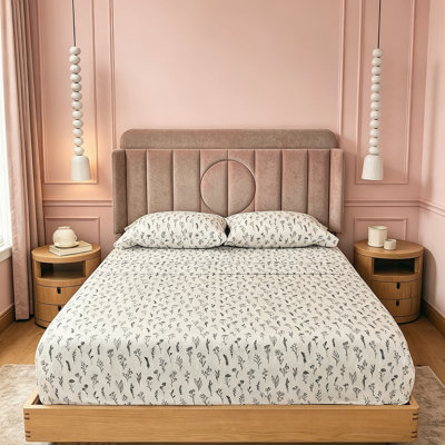 Ensemble de draps 4 pièces respirant et rafraîchissant, motif floral bohème, drap-housse à poches profondes de 38 cm, draps en microfibre ultra douce et infroissables.