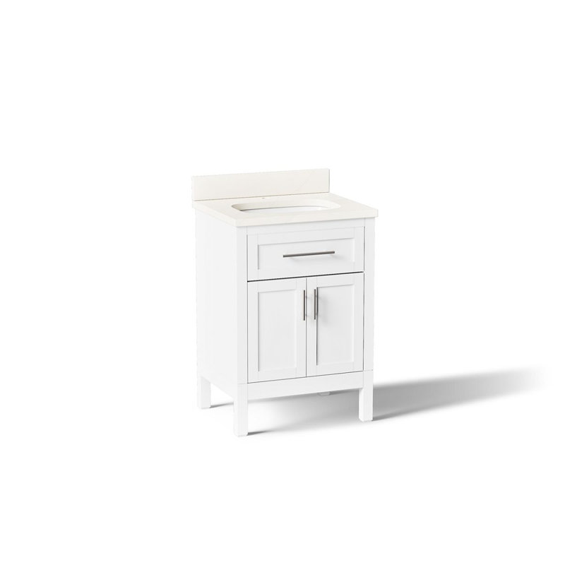Ensemble de meuble-lavabo simple Hadron, Blanc, Blanc, 24"