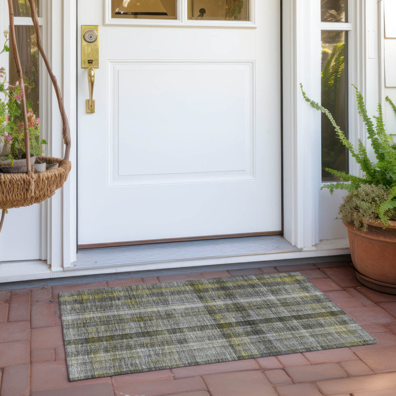 Alfonzo Washable Striped Indoor / Outdoor Rug, Rectangle 1'8" x 2'6"