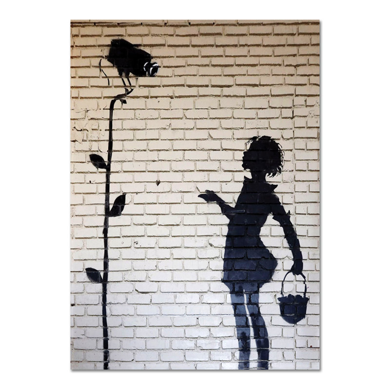 Girl Room by Banksy - Unframed Graphic Art on Glass, 95cm H x 65cm W