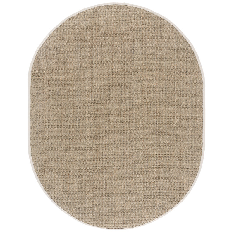Dollard Natural Fiber Seagrass Rug, Oval 6' x 8'