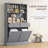 68" Kitchen Pantry Storage Cabinet With Charging Station, 2 Tilt Out Trash Cabinets And Microwave Stand, Freestanding Kitchen Hutch With Glass Doors And Adjustable Shelf,-1308271897