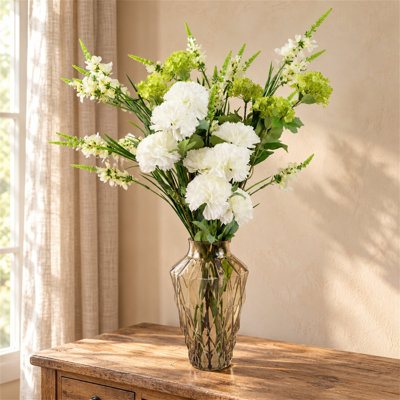 80 cm H Artificial Faux Floral in Glass Vase