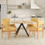 Ensemble de chaises de salle à manger à structure en bois durable, style moderne, jaune, pour la cuisine et la maison