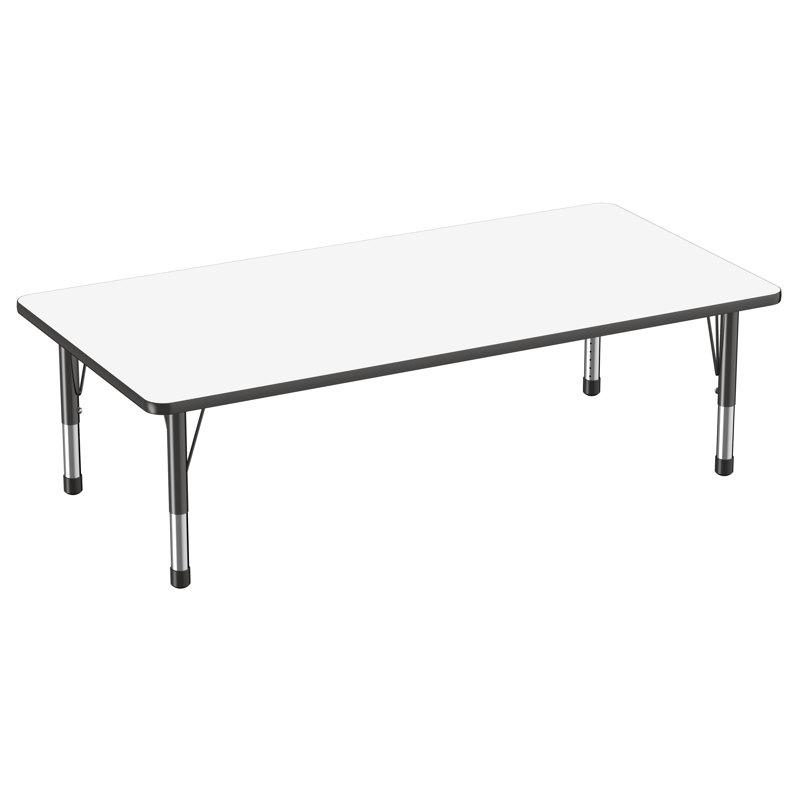 Table d'activités rectangulaire, 36" x 72", Tableau blanc / noir, Épais