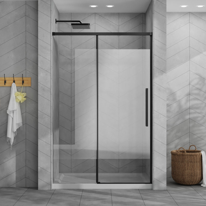 Porte de douche moderne en verre coulissante avec matériaux de haute qualité et design élégant pour les petites salles de bain