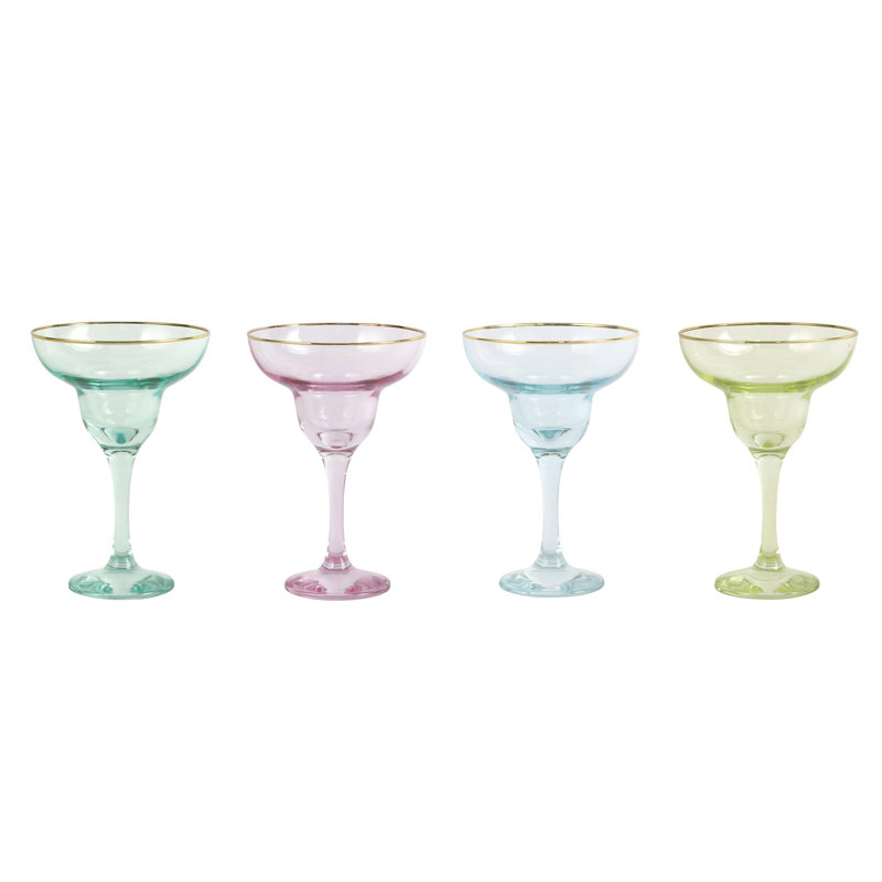 Rainbow Handmade Margarita Glass