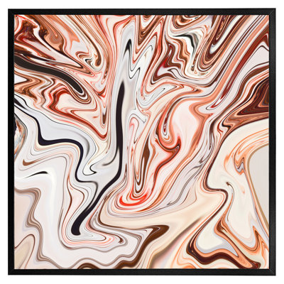 Menzen Pink Rippled Marble 1 Piece Single Picture Frame Wall Art