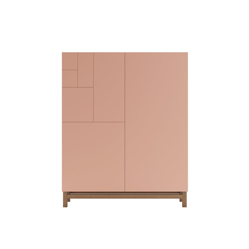 18 Pair Shoe Storage Cabinet, Pink/Noyer
