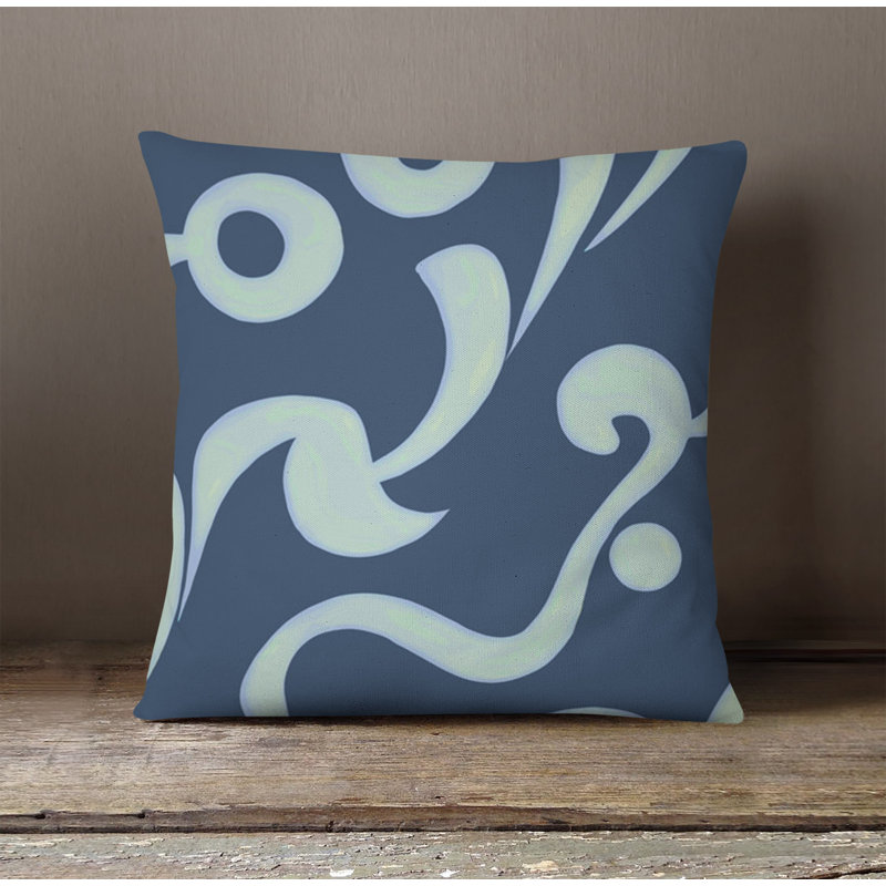 Throw Pillow With Insert, Blue Abstract 11, 18"H x 18"W