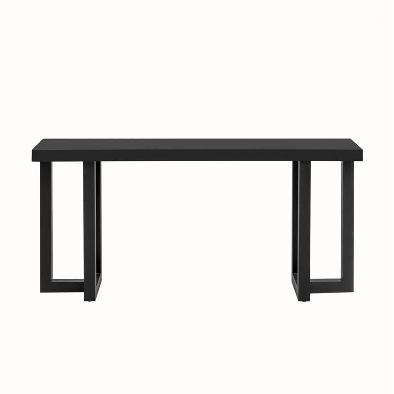 Console avec pieds en pin massif, Noir / Noir