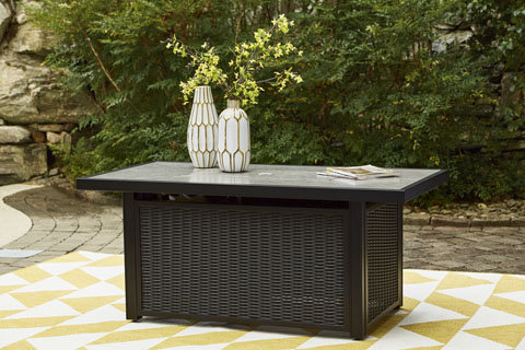 Danny Rectangle Aluminum Smokeless Fire Pit Table with Lid