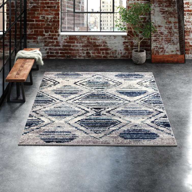 Jaxson Geometric Blue/Gray Area Rug 4’x6’ 