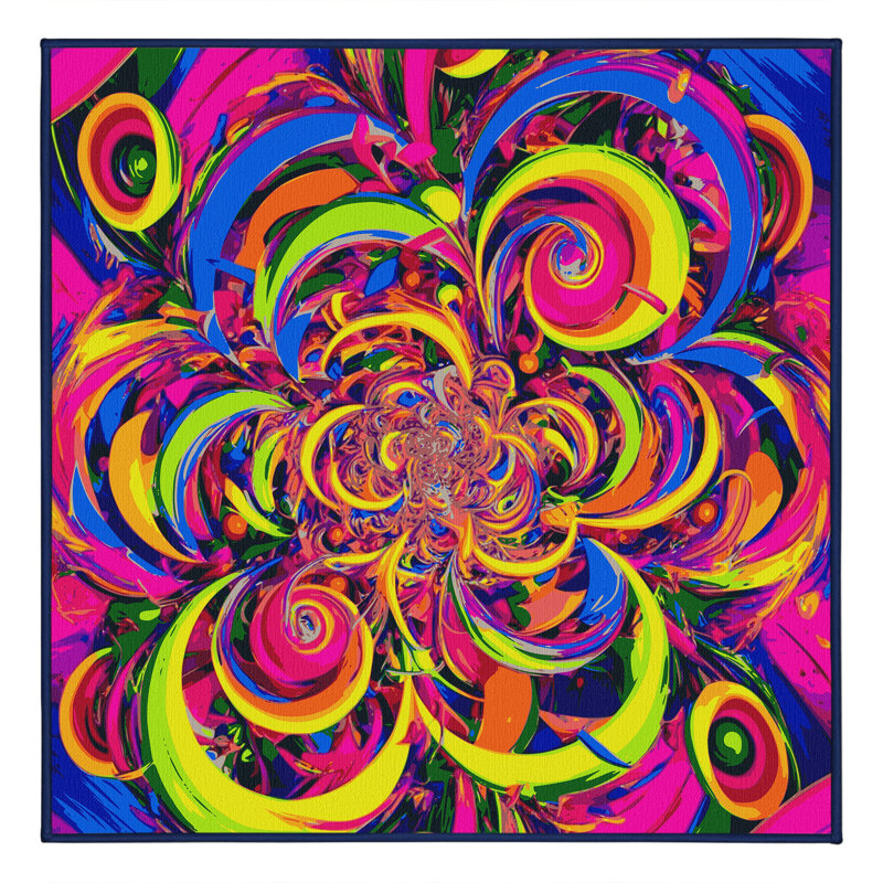 Kaleidoscope Burst Rug, Round 6'