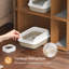 Enceinte double pour litière pour chat, meuble pour litière pour chat, meuble pour litière caché avec porte coulissante, maisonnette intérieure moderne, table de bout pour le salon-800941629