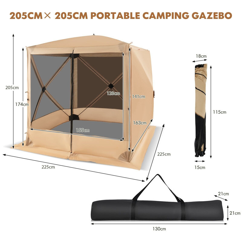 Calei 4 Person Tent, Brown