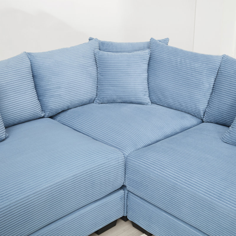 Canapé modulaire surdimensionné surdimensionné en nuage, canapé modulaire convertible, accoudoirs très larges avec méridienne, tissu velours côtelé de qualité supérieure, conception ergonomique, assemblage facile, pour le salon